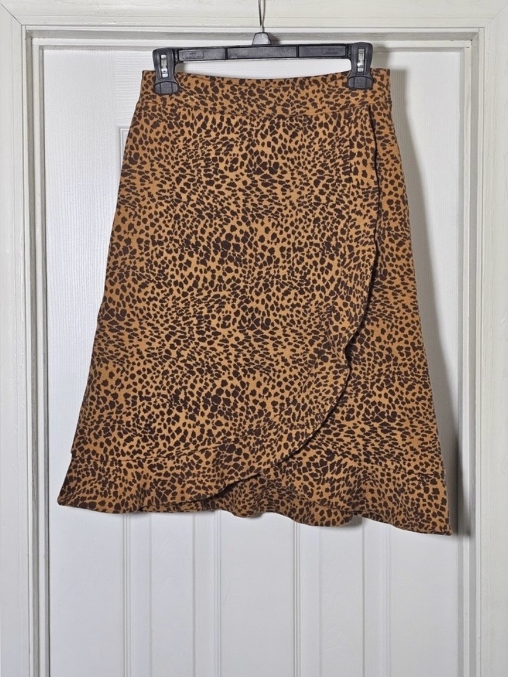 Kettlewell Faux Wrap Animal Print Wrap Skirt - Tan/Brown XS